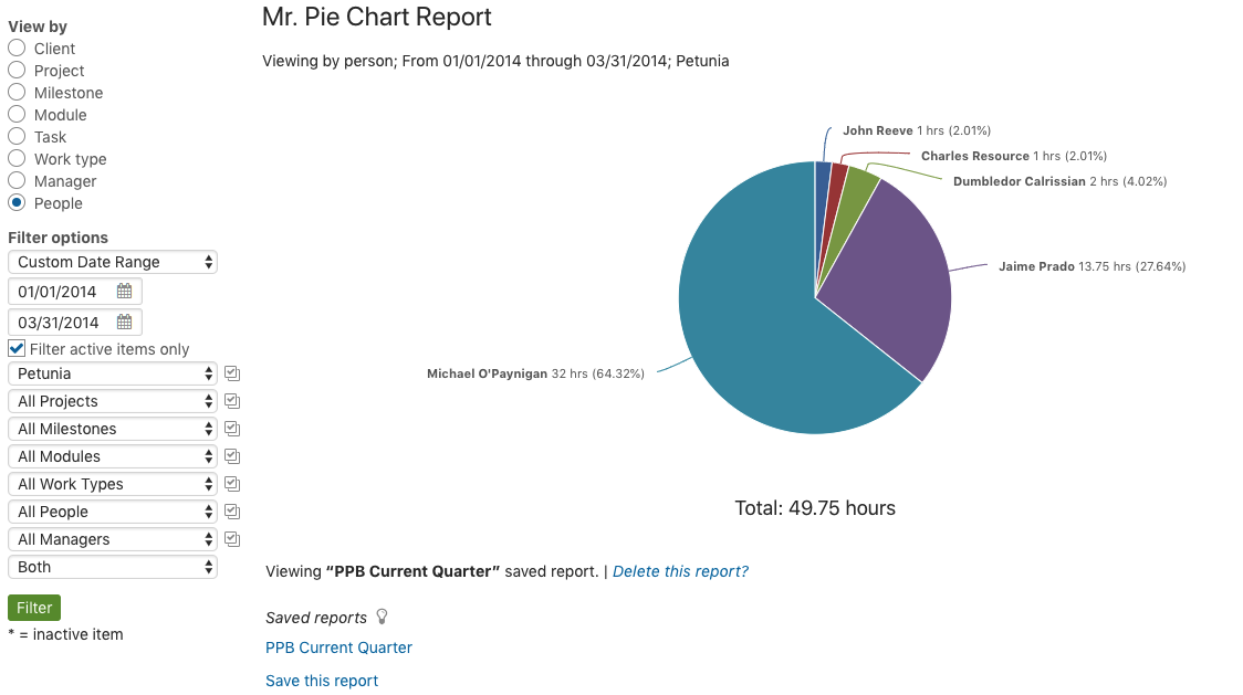 Mr. Pie Chart Report