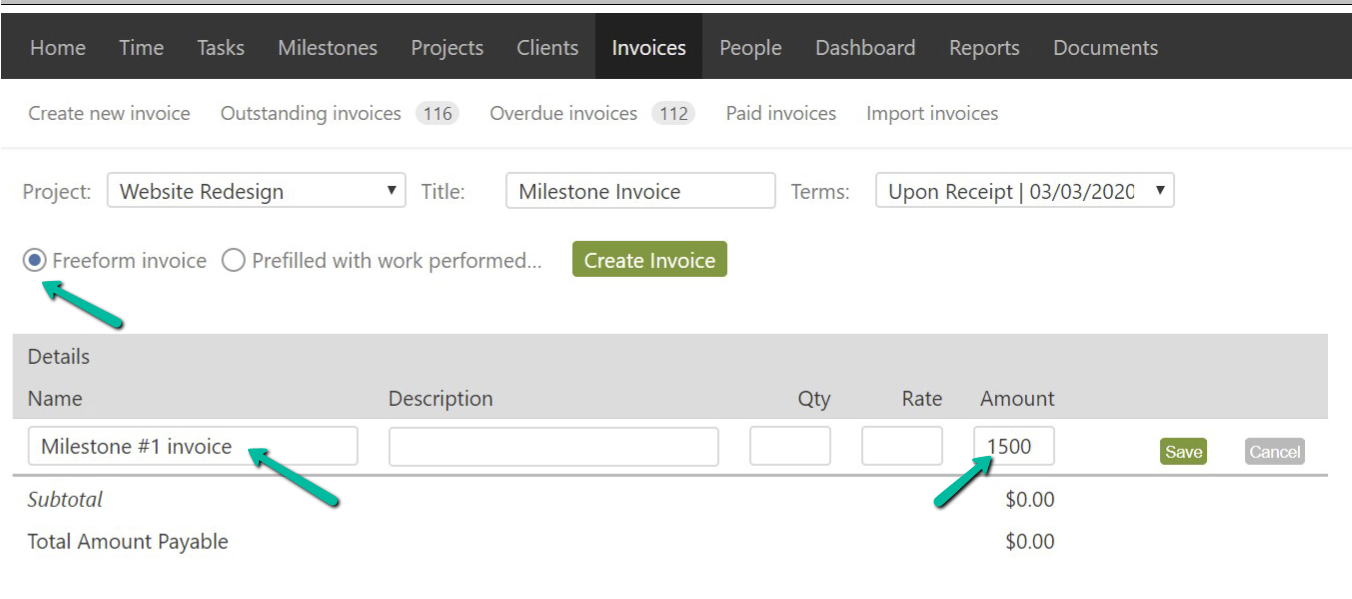 create-freeform-invoice
