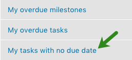 Tasks with no due date