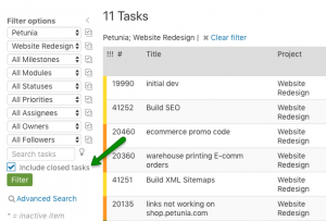 Can I include Closed tasks in my task list? | Intervals Help Documentation