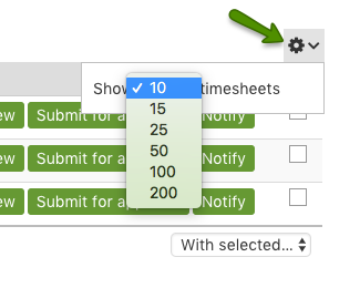 Show number of timesheets