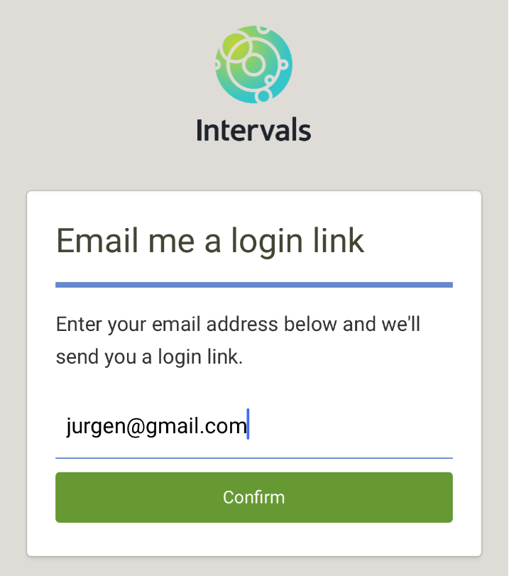 Enter email for login link