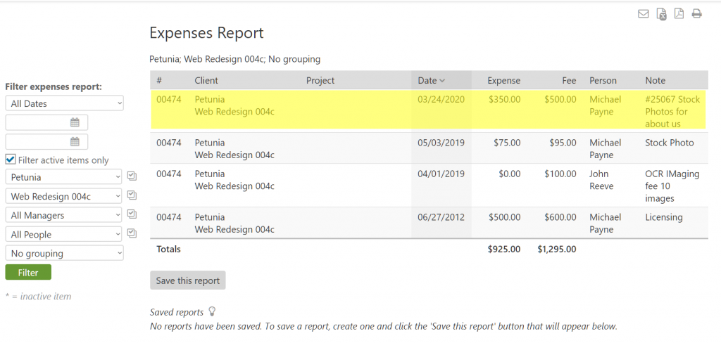 Expense Report Task