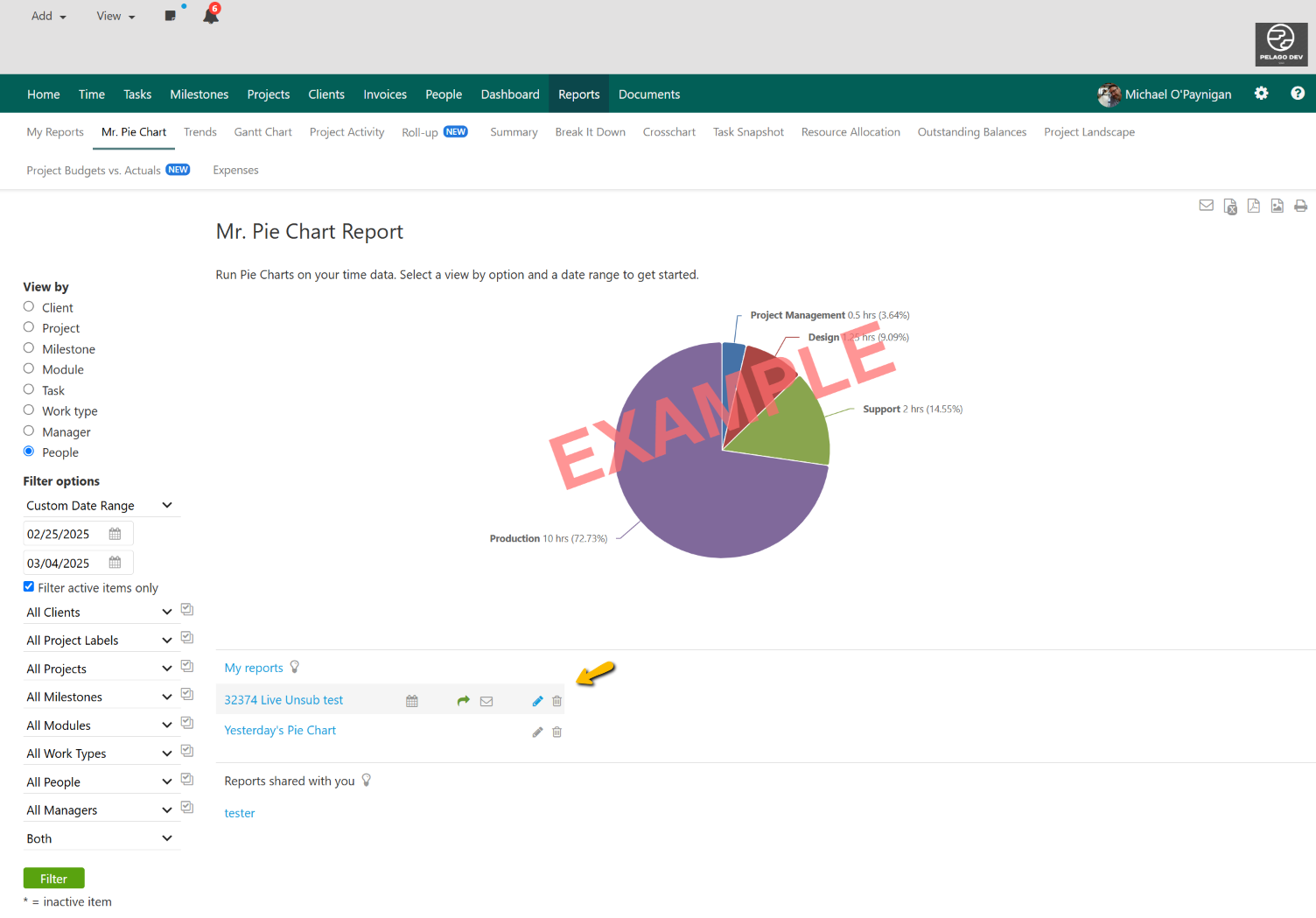 Saved Reports Management